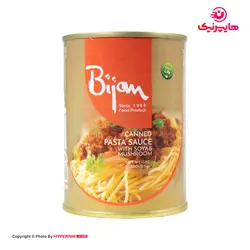 بیژن کنسرو سس ماکارونی با سویا و قارچ 380گرم