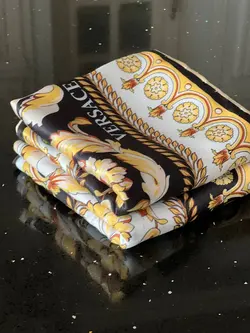 روسری ابریشم خاویار مجلسی مارکcoco chanel اعلاء دست دوز اورجینال  sh-coco5