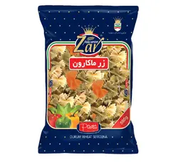 ماکارونی پروانه ای سبزیجات زر ماکارون مقدار 500 گرم