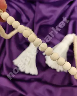 جمع کننده پرده مکرومه مدل مهره ای کد 3 رنگ سفید