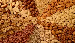 دانلود فوتیج آماده مخلوط آجیل در یک ظرف
