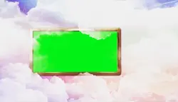 فوتیج پرده سبز کروماکی اسلایدشو قاب عکس در ابر