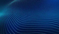 فوتیج بک گراند موج انتزاعی با نور LED آبی