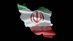 فوتیج نقشه ایران با پس زمینه پرچم