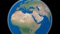 فوتیج بزرگنمایی 3 بعدی زمین تا نقشه ایران