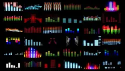 فوتیج اکولایزرهای گرافیکی موسیقی و کلیپ آنالیز صدا