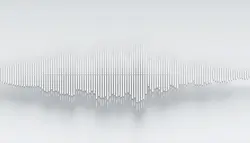 فوتیج اکولایزر خطی شکل موج صوتی با سایه در پس زمینه سفید