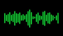 فوتیج اکولایزر خطی سبز درخشان در پس‌زمینه سیاه