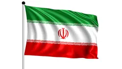 فوتیج پرچم ایران با ساختار پارچه ای با پس زمینه سفید