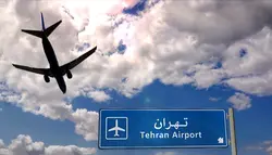 فوتیج موشن گرافیک فرود هواپیما در در فرودگاه تهران، ایران