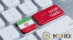 عکس استوک مفهوم رسانه اجتماعی با وضوح بالا با پرچم ایران