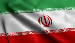 فوتیج پرچم ایران با پارچه ساتن بافت