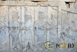 عکس استوک نقش برجسته در کاخ خشایارشا، تخت جمشید، ایران