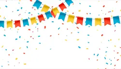 فوتیج ریسه جشن تولد با روبان. پس‌زمینه