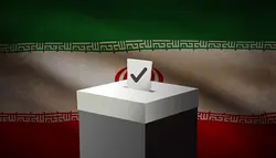 فوتیج صندوق رای انتخابات و پرچم ایران