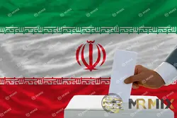 عکس استوک مرد در حال رای دادن ، انتخابات در ایران بک گراند پرچم ایران