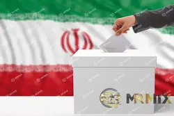 عکس رای دهنده با پس زمینه پرچم ایران