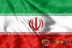 عکس بک گراند وزش پرچم ایران در باد بافت ابریشم پس زمینه