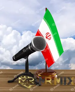 عکس میکروفون و پرچم ایران