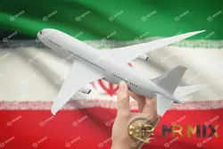 عکس هواپیما در دست با پرچم ایران در پس زمینه عکس استوک