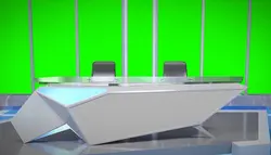 دانلود فوتیج پرده سبز کروماکی استودیو مجازی خبری با کیفیت بالا