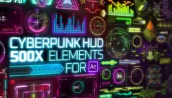 دانلود رایگان پروژه آماده افتر افکت : پک المان های سایبرپانک   Cyberpunk HUD Elements