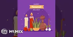 دانلود وکتور کارتونی نوروز و تخم مرغ رنگی flat happy nowruz illustration