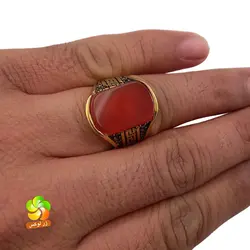 انگشتر مردانه سنگی قرمز