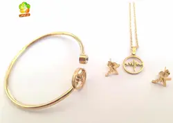 خرید اینترنتی سرویس بدلیجات استیل طلایی دخترانه