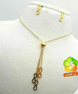 نیم ست بی نهایت استیل طلایی - بدلیجات و زیورآلات زرلوکس