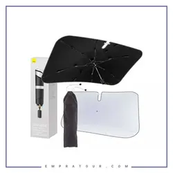 چتر آفتاب گیر شیشه جلو خودرو دو لایه بیسوس Umbrella Pro Doubled-Layered Windshield Sun Sha Big Baseus CoolRide C20656100111 | امپراطور | فروش لوازم جانبی موبایل و گجت