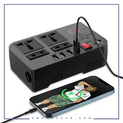 پاور اینورتر فندکی 300 وات ماشین گرین لاین Spark 3 Power Inverter 300W GNSPOW300W