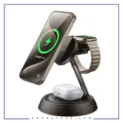 شارژر وایرلس 3 کاره مک دودو Mcdodo 15W Night Light Magnetic Wireless Charging Station CH-495