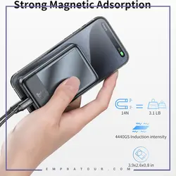 پاوربانک وایرلس مگنتی 30 وات 10000 مک دودو Mcdodo Good Touch Magnetic Wireless Power Bank MC-593