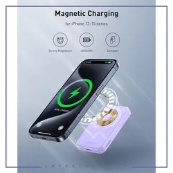 پاوربانک وایرلس مگنتی 6000 بیسوس Baseus Mini Magnetic Air Power Bank PPCXM06A