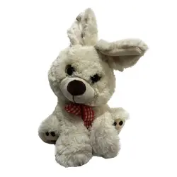 عروسک پولیشی خرگوش نشسته چشم تیله ای 23 سانتی خارجی