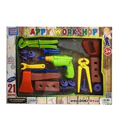 اسباب بازی ست ابزار نجاری 21 تکه جعبه ای درج