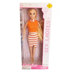 عروسک باربی نارنجی از برند دفالوسی Defa Lucy کد 8315