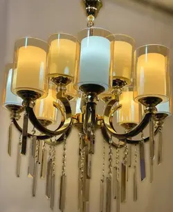 لوستر طرح ماهی دوبل شاخه برنجی