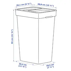 سطل زباله پلاستیکی 35 لیتر ایکیا مدل HALLBAR