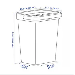 سطل زباله پلاستیکی 10 لیتر ایکیا مدل HALLBAR