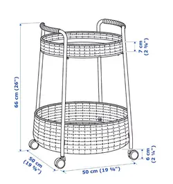 ترولی حصیری دست بافت ایکیا مدل LUBBAN