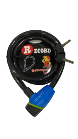 قفل دوچرخه موتوري 1.5 متري مغزي برنجي رکورد - ابزار یراق پارسه