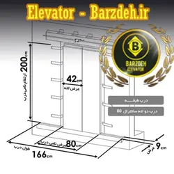 درب اتوماتیک کابین آسانسور یاران - مدل سانترال - عرض ۸۰