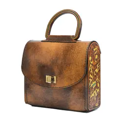 کیف زنانه چرم طبیعی دست دوز بلوط - خانه چرم نیاوران