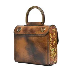 کیف زنانه چرم طبیعی دست دوز بلوط - خانه چرم نیاوران