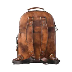 کوله مسافرتی چرم طبیعی دست دوز مدل مارکو - خانه چرم نیاوران
