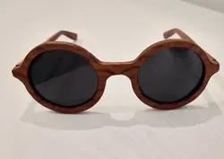 عینک چوبی پلاریزه طرح گرد