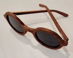 عینک چوبی پلاریزه طرح گرد