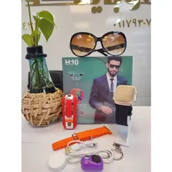 ساعت هوشمند H10 با دو بند و عینک اسپیکردار و پاوربانک و صلوات شمار